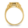 14k Men's Polished and Textured Masonic Ring Mounting