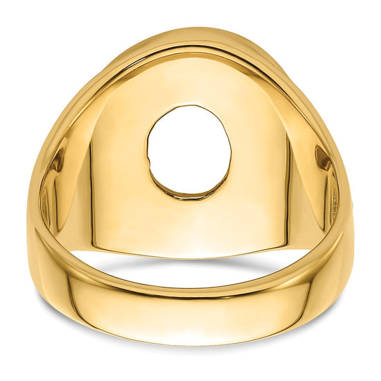 14k Men's Polished and Textured Masonic Ring Mounting