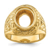 14k Men's Polished and Textured Masonic Ring Mounting