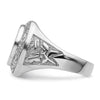 14k White Gold Men's Polished and Textured Masonic Ring Mounting