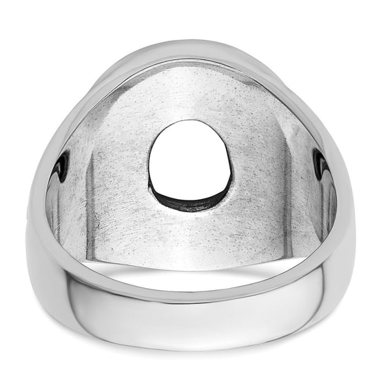 14k White Gold Men's Polished and Textured Masonic Ring Mounting