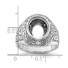 14k White Gold Men's Polished and Textured Masonic Ring Mounting