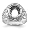 14k White Gold Men's Polished and Textured Masonic Ring Mounting
