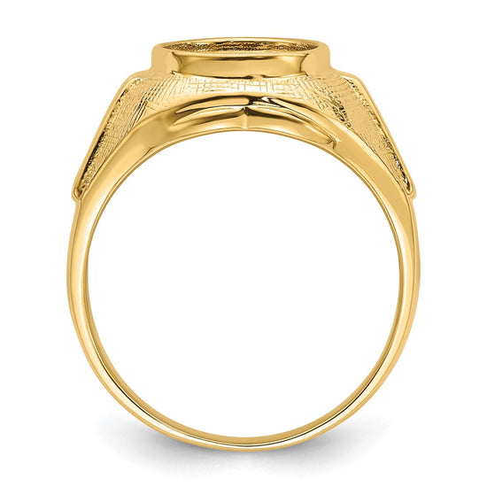14k Men's Polished and Textured Masonic Ring Mounting