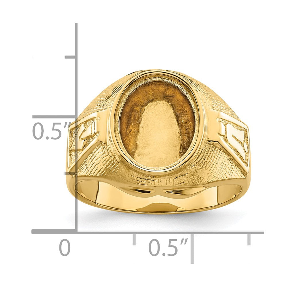 14k Men's Polished and Textured Masonic Ring Mounting