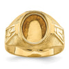 14k Men's Polished and Textured Masonic Ring Mounting