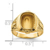 14k Men's Polished and Textured Masonic Ring Mounting
