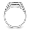 14k White Gold Men's Polished and Textured Masonic Ring Mounting