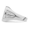 14k White Gold Men's Polished and Textured Masonic Ring Mounting