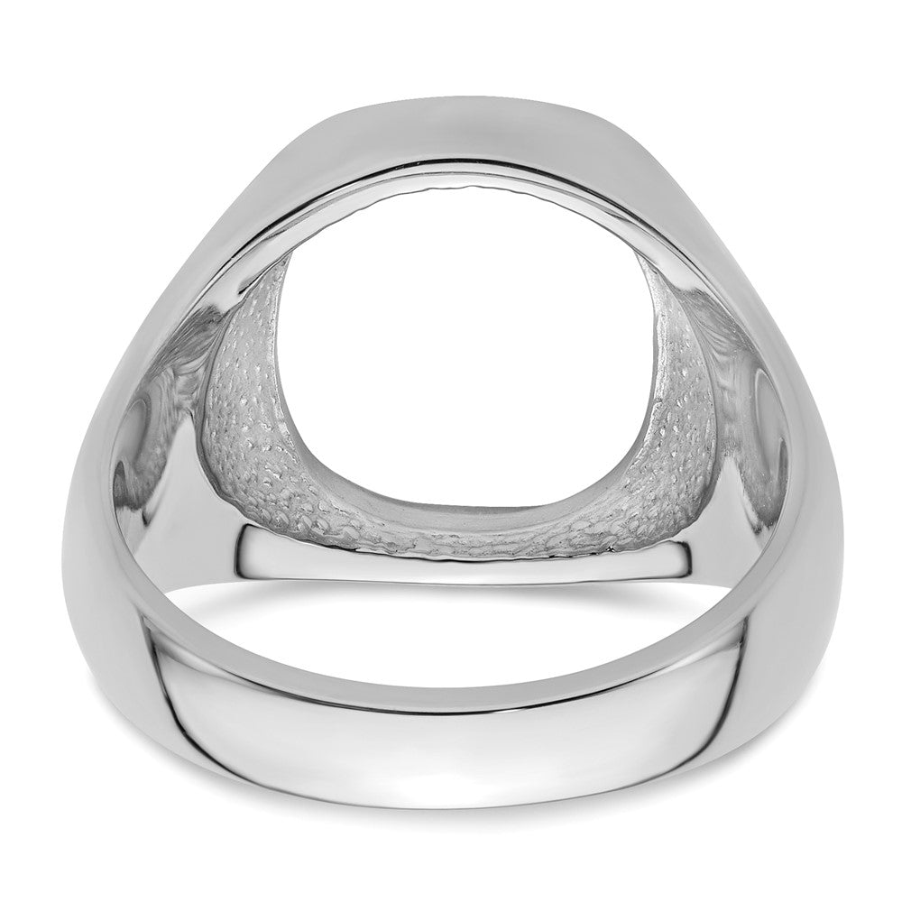 14k White Gold Men's Polished and Textured Masonic Ring Mounting