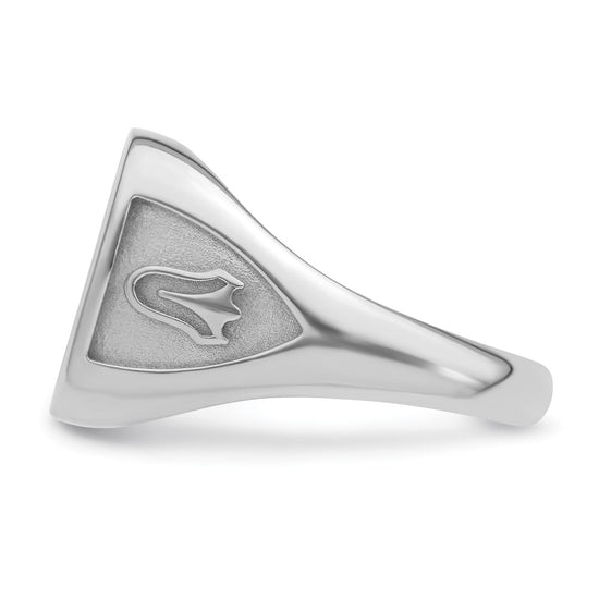 14k White Gold Men's Polished and Textured Masonic Ring Mounting