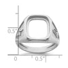 14k White Gold Men's Polished and Textured Masonic Ring Mounting