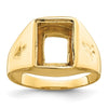 14k Men's Polished and Grooved Masonic Ring Mounting