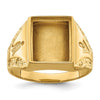 14k Men's Polished and Textured Masonic Ring Mounting