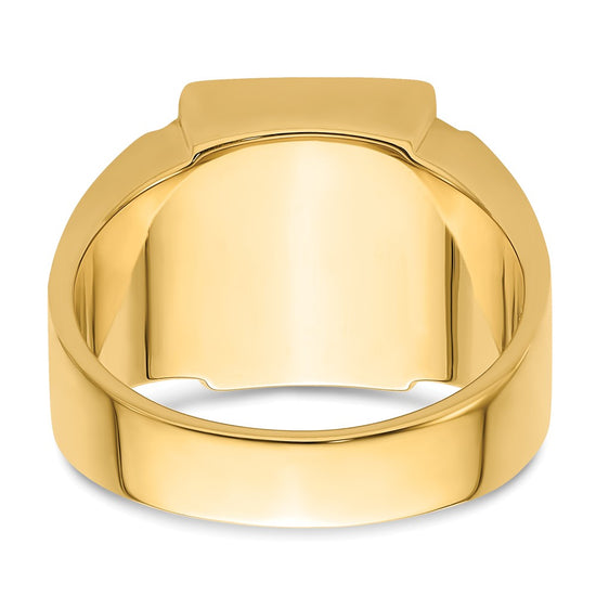 14k Men's Polished and Textured Masonic Ring Mounting