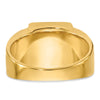 14k Men's Polished and Textured with Black Enamel and Onyx Masonic Ring