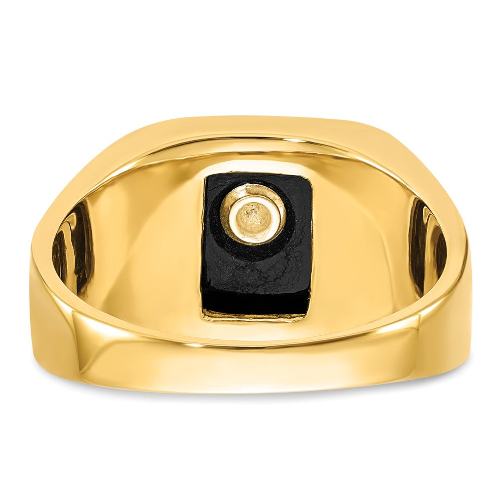 14k Men's Polished and Textured Masonic Ring Mounting