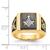 14k Men's Polished and Textured Masonic Ring Mounting