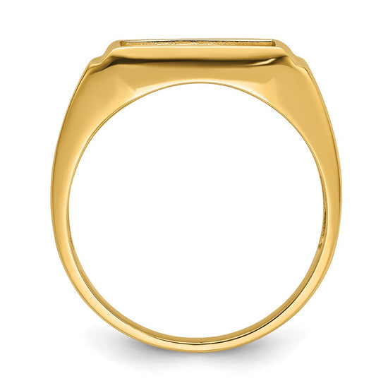 14k Men's Polished and Textured Masonic Ring Mounting