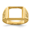 14k Men's Polished and Textured Masonic Ring Mounting