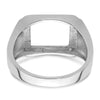 14k White Gold Men's Polished and Textured Masonic Ring Mounting