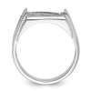 14k White Gold Men's Polished and Textured Masonic Ring Mounting