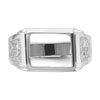 14k White Gold Men's Polished and Textured Masonic Ring Mounting