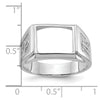 14k White Gold Men's Polished and Textured Masonic Ring Mounting