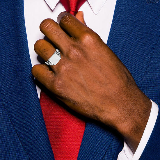 Gold Polished Antiqued Signet Ring