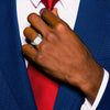 Gold Polished Antiqued Signet Ring