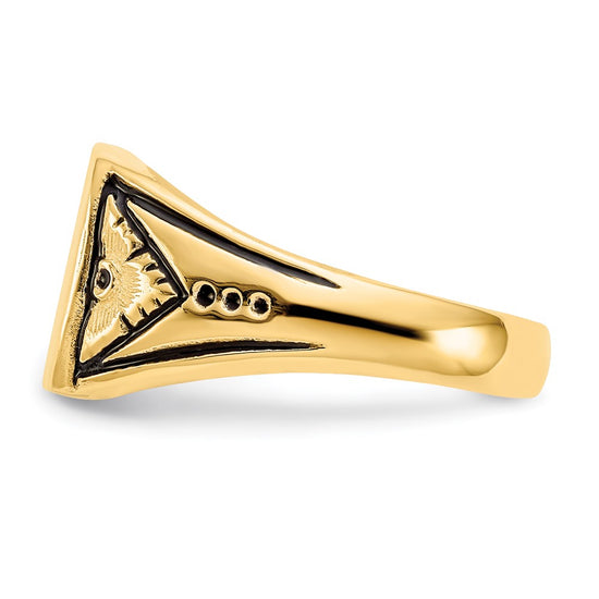 Gold Polished Antiqued Signet Ring