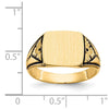 Gold Polished Antiqued Signet Ring