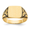 Gold Polished Antiqued Signet Ring