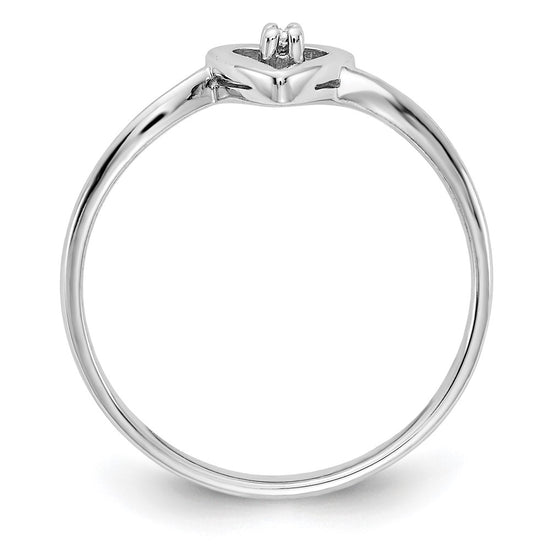 14k White Gold AA Diamond heart ring