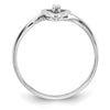 14k White Gold AA Diamond heart ring