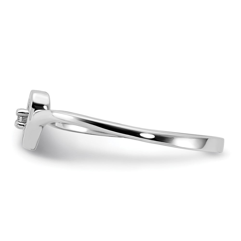 14k White Gold AA Diamond heart ring