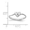 14k White Gold AA Diamond heart ring