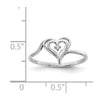 Gold Polished Diamond Heart Rings