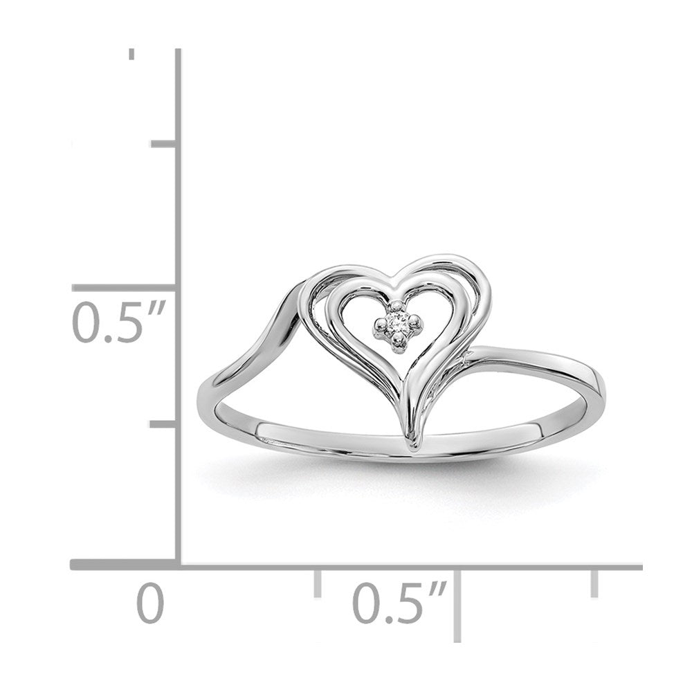 Gold Polished Diamond Heart Rings