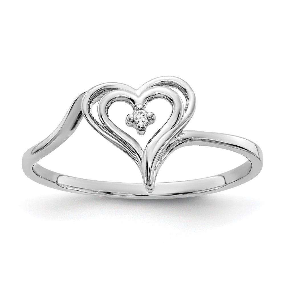 Gold Polished Diamond Heart Rings
