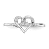 Gold Polished Diamond Heart Rings
