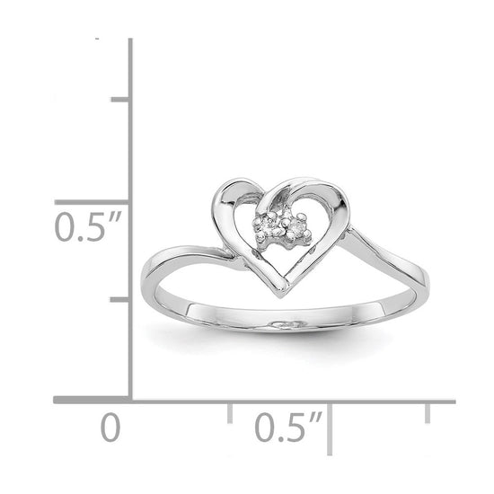 Gold Polished Diamond Heart Rings