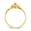 Gold Polished Diamond Heart Rings