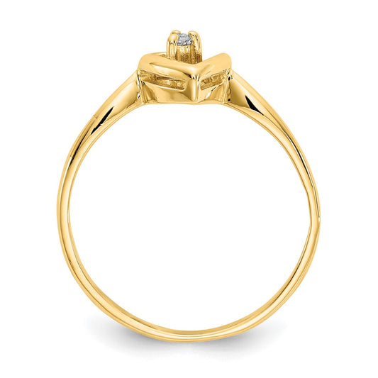 Gold Polished Diamond Heart Rings