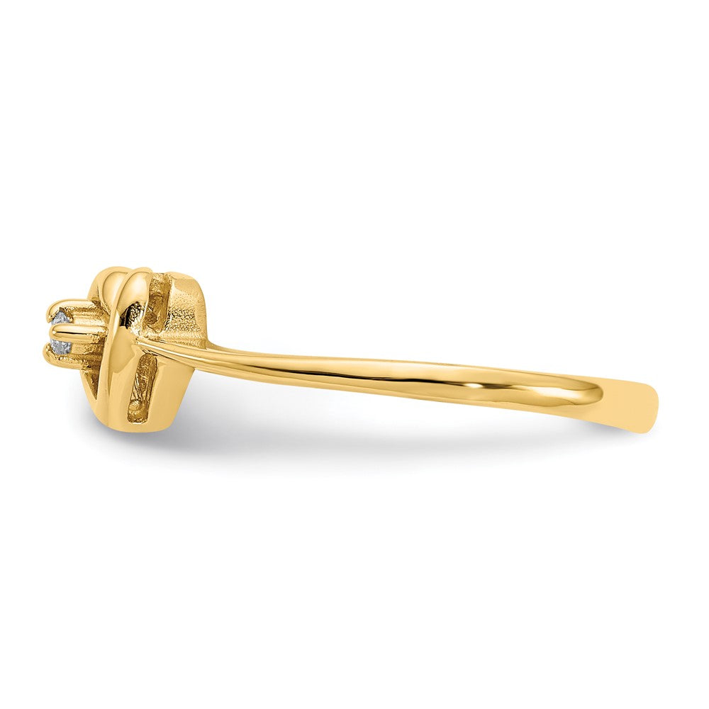 Gold Polished Diamond Heart Rings