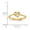 Gold Polished Diamond Heart Rings