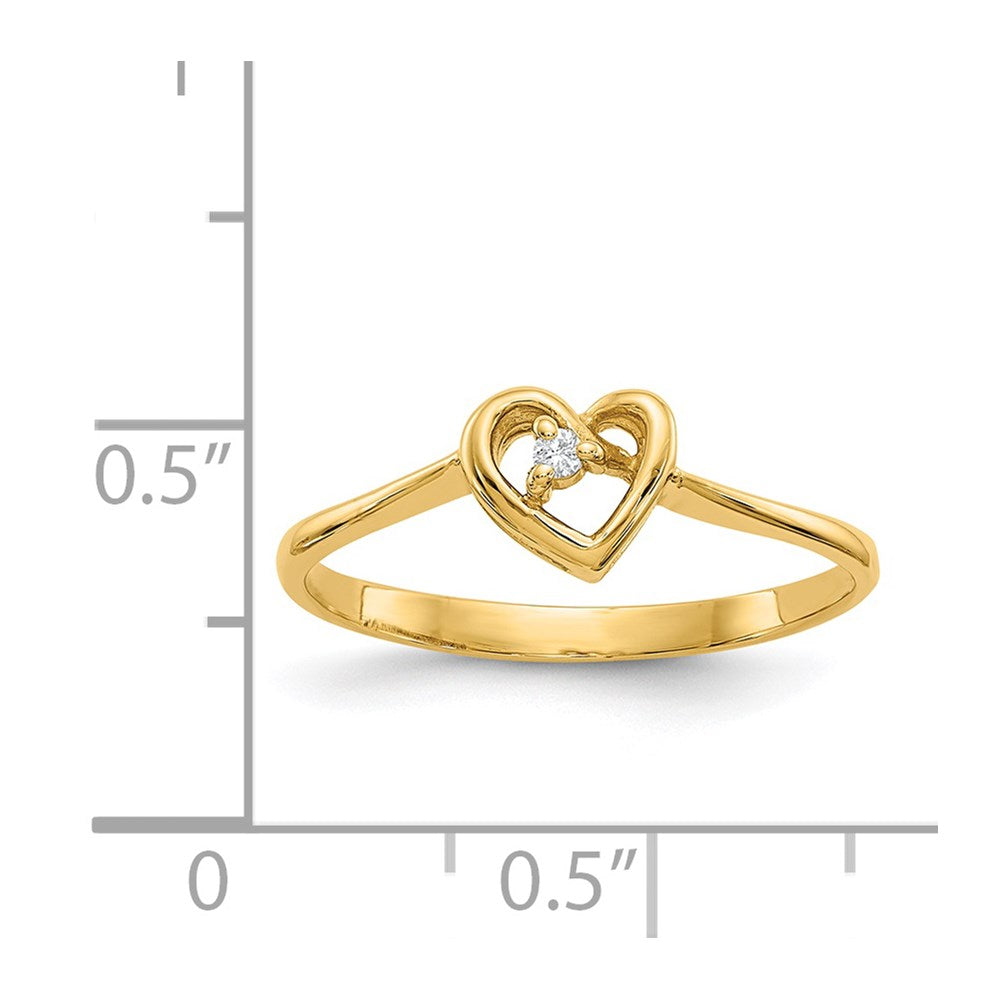 Gold Polished Diamond Heart Rings