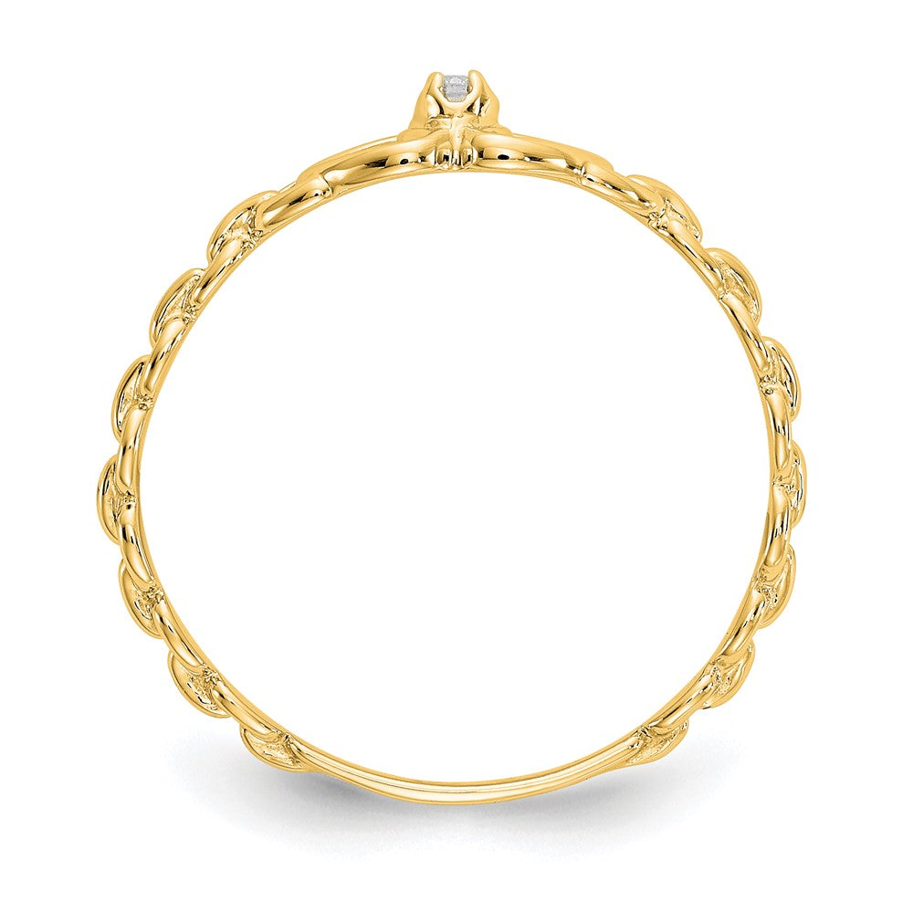 Gold Polished Diamond Heart Rings