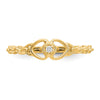 Gold Polished Diamond Heart Rings
