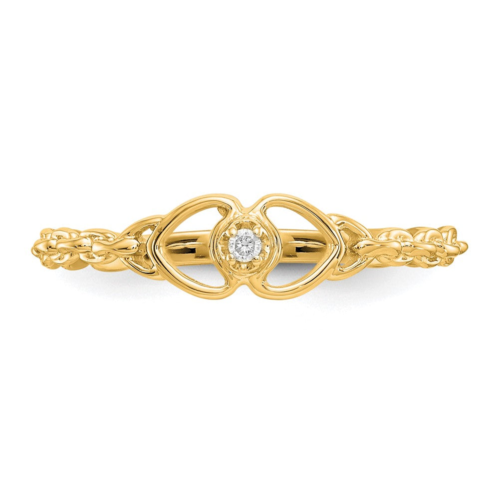 Gold Polished Diamond Heart Rings